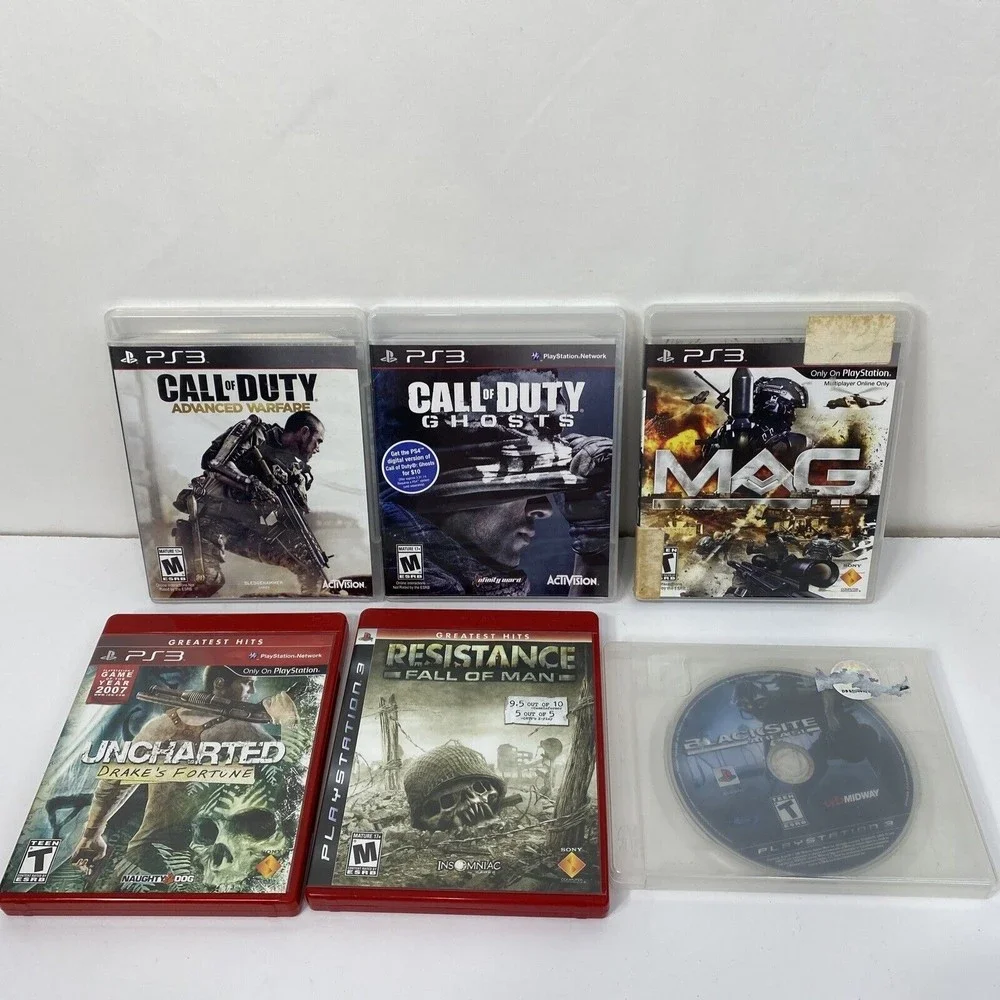 PS3 Games Lot Call of Duty Advanced Warfare Ghosts Mags Blacksite Unchartered